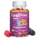 Feel Great Kids Calm Magnesium Gummies - Magnesium Supplement for Children - Magnesium Citrate Gummies - 60 Count