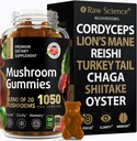 Mushrooms Complex Gummies with Lions Mane, Nootropic Brain Supplements for Memory and Focus: Lion's Mane, Cordyceps, Shiitake, Turkey Tail, Reishi, Chaga, Enoki, Oyster Mushroom Supplement - 60 Units