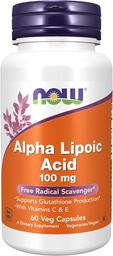 NOW Foods Supplements, Alpha Lipoic Acid 100 mg with Vitamins C & E, Free Radical Scavenger*, 60 Veg Capsules