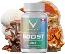 Boost Adaptogenic Mushroom Blend | 60 Servings, High Potency 25:1 Extract | Maitake, Shiitake, Reishi, Cordyceps, Lion's Mane - Supports Stress Reduction, Enhanced Endurance & Energy - 60 Vegan Caps