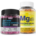 NEVISS Magnesium Gummies with Turmeric 300mg + Zinc and Magnesium Supplement with Vitamin B6, B12, D3, Turmeric