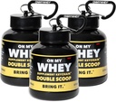 ONMYWHEY Protein Powder Container to Go - Travel Water Bottle Funnel for Mixes, Portable Pre Workout Supplement Containers & Dispenser Funnels, Mini Preworkout Supplements Holder Keychain Bottles
