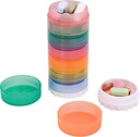 Portable 7-Day Stackable Pill Organizer with 2 Lids for Medications, Vitamins and Supplements Attachable to Magnetic Calendar. Perfect for Travel or Home Use.