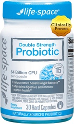 Life-Space Double Strength Broad Spectrum Probiotic, 64 Billion CFU & 15 Diverse Strains, Redouble Formulated for Digestive Health & Immune Health, Probiotics for Women & Men - 30 Veg Capsules