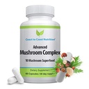 Advanced Mushroom Complex - Lion's Mane, Reishi, Cordyceps, Chaga, Turkey Tail, Maitake 10X Mushroom Blend Superfood – Immune Support & Nootropic Brain Supplements for Immunity & Energy - 60 capsules
