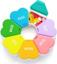 Weekly Pill Organizer, Pill Box 7 Day, OAAO Large Capacity Compartments Pill Containers Flower Portable Box Case for Pills Vitamin Fish Oil Medicine Supplements Organizer