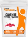 BulkSupplements.com Cayenne Pepper 40000 HU Powder - Capsaicin Supplements, Cayenne Pepper Powder - Vegan & Gluten Free, 500mg per Serving, 250g (8.8 oz) (Pack of 1)